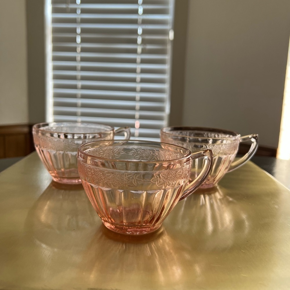 Jeannette Adam Pink Floral Depression Era Coffee/Tea Cup 🍵 ☕️ 🫖